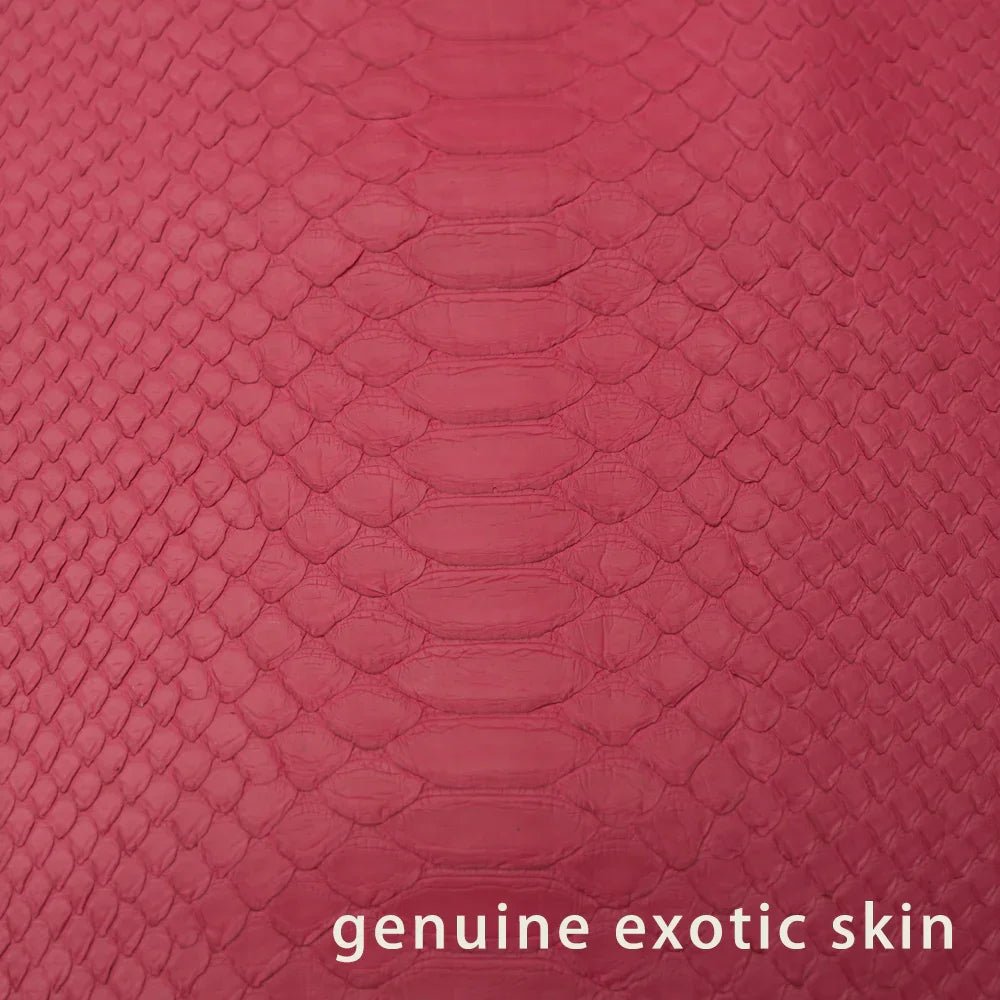 Rich pink genuine exotic snake skin leather texture for luxury goods