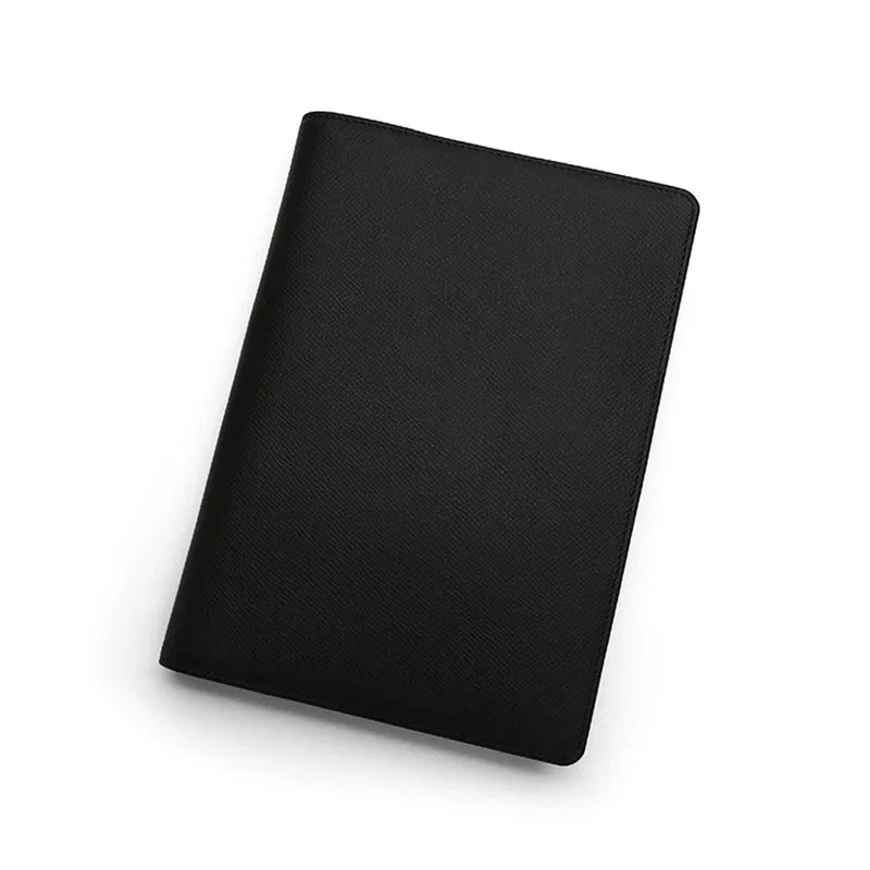 black leather notebook cover