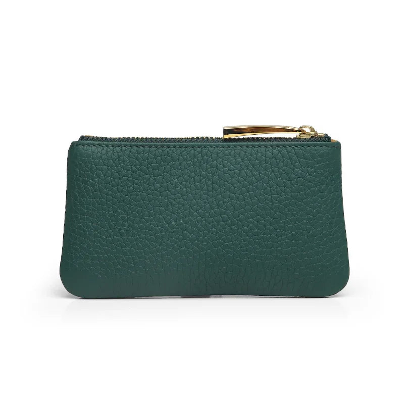 the back of green leather key case