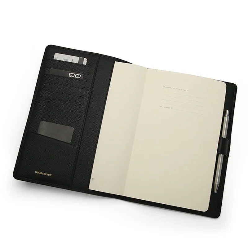 black epsom leather journal cover