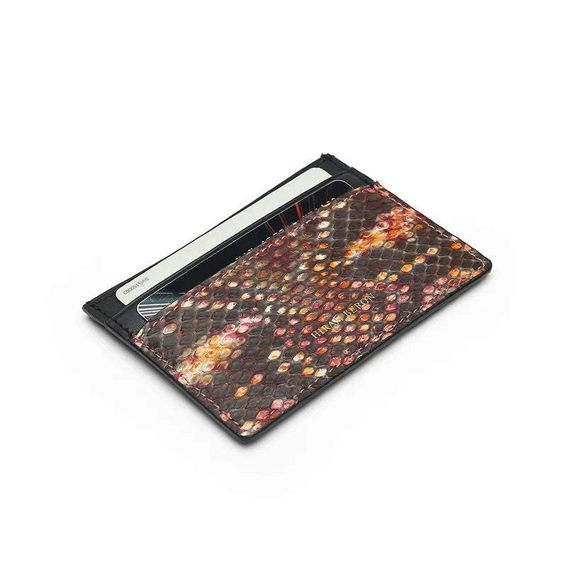 Snakeskin cardholder on a white background