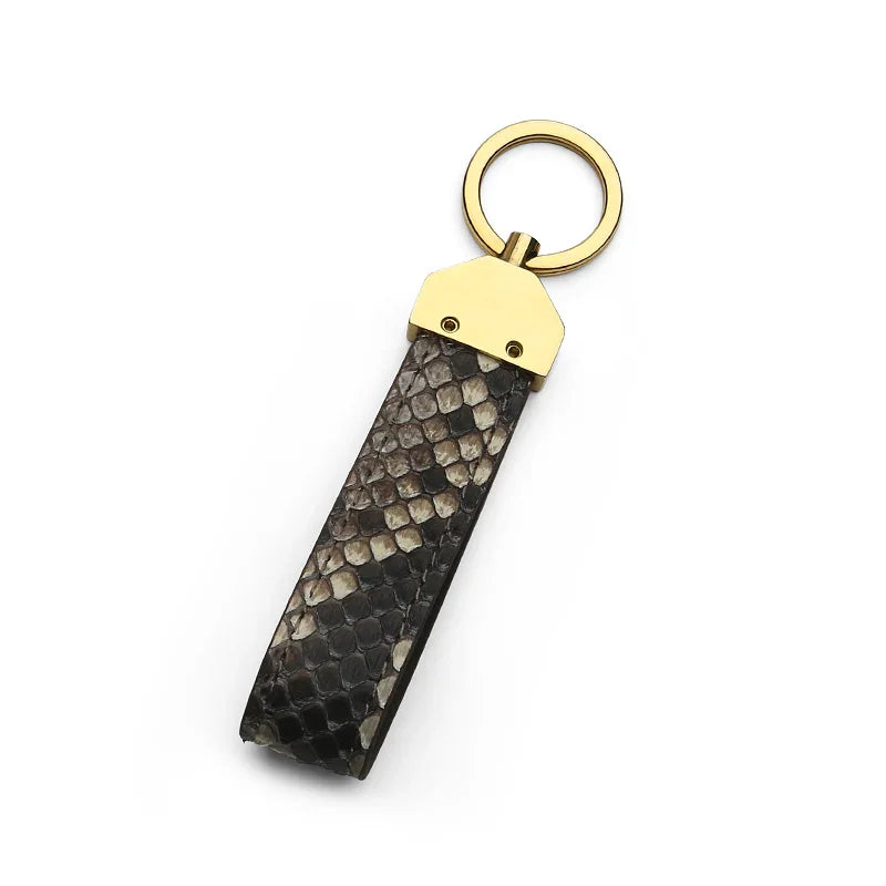 the back of the natural python skin key fob