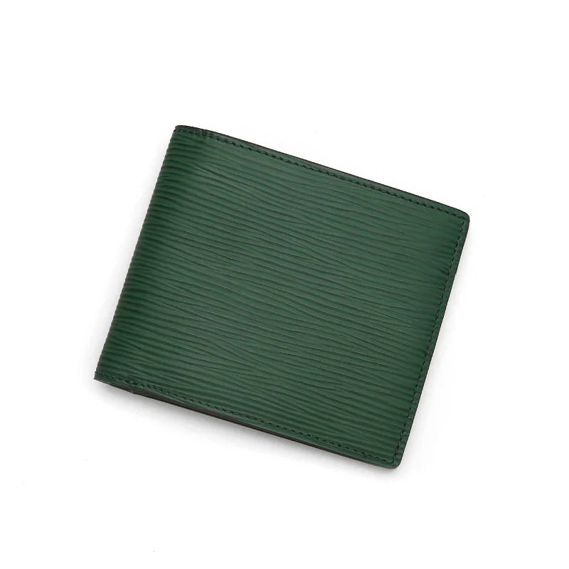 Green textured men wallet on a white background