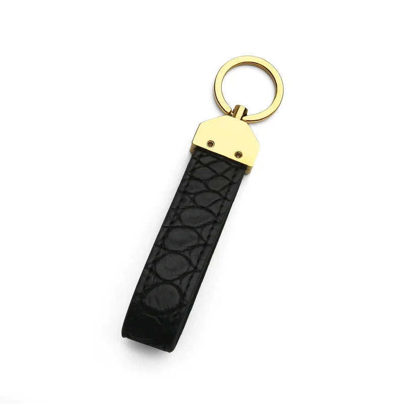 black crocodile skin key FOB