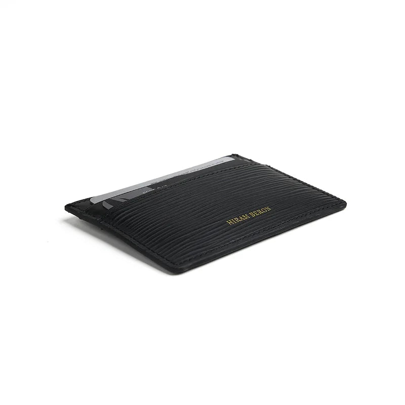 close-up for the edge of black card holder