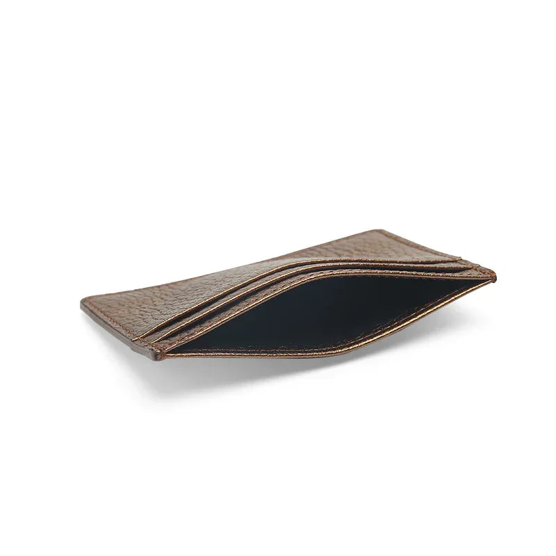 close-up of the top pocket for the card holder with a white background