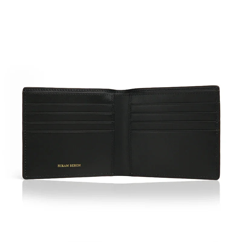 Inside view of the black wallet with 8 credit card slots