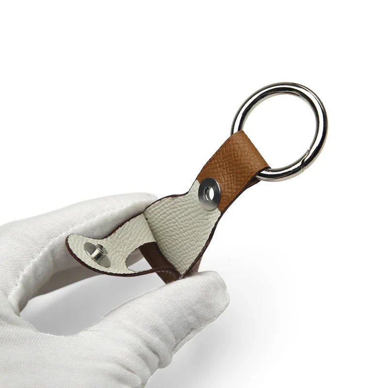 close-up of the inside look for the epsom leather airtag holder