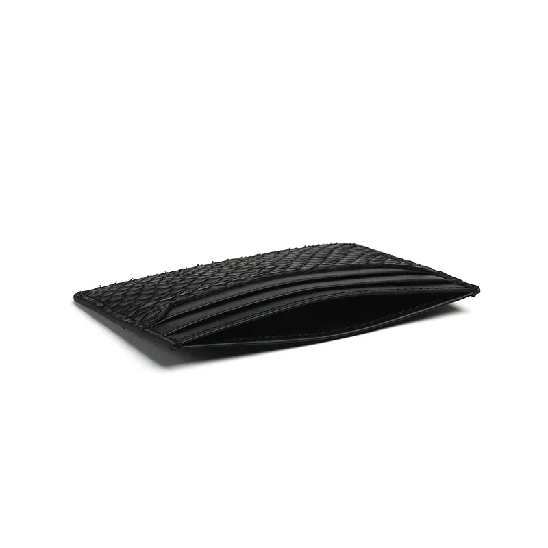 top pocket of black python skin card case