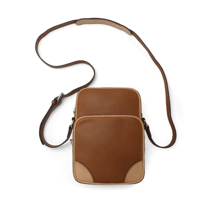 Brown leather Flight Bag Manufacturer on a white background