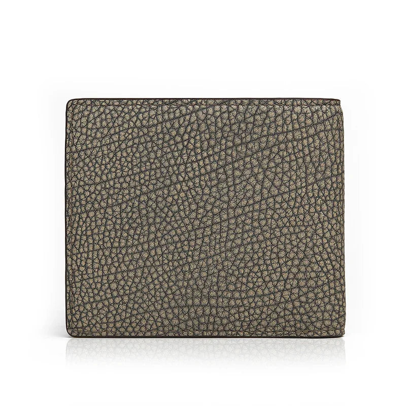 the back of the grey leather wallet
