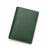 Green Italian Buttero leather passport case cover on white background, low MOQ drop-shipping stock.