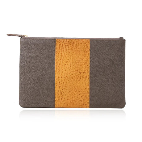 Zipper Cluth Bag - Top Grain Pebble Pattern Cow Leather from China