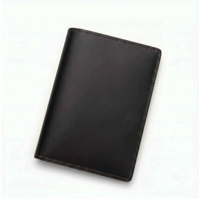 Classic Black premium top grain leather travel passport holder minimalist style, customized corporate gifts manufacturing.