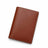 Brown Italian Buttero leather passport wallet front cover, private label premium leather travel essentials supplier.