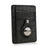 Black textured cardholder with a airtag slot on a white background