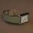 Avocado green French Alran goat leather watch strap showing comfortable Haas Zermatt inner lining