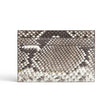 Genuine snake skin cardholder with 'HIRAM BERON' branding on a white background