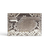 Genuine snake skin cardholder with 'HIRAM BERON' branding on a white background
