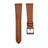 Custom OEM 1.8mm flat brown Italian leather watch strap pair showing stitch details and optional pin buckle fitment