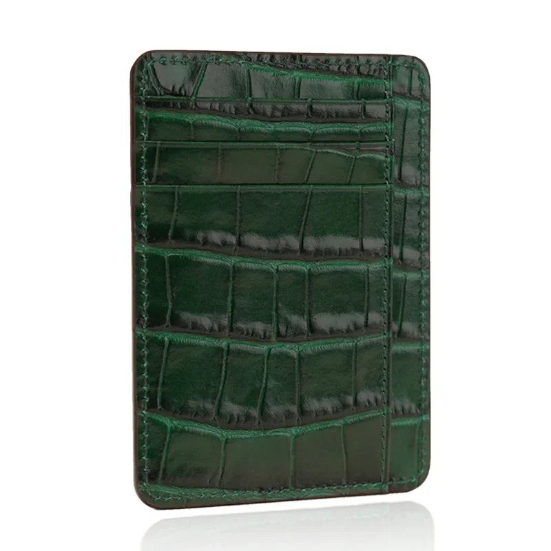 back view for the green card wallet with white background