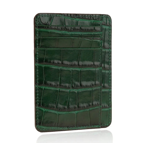 back view for the green card wallet with white background