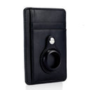 black airtag wallet with white background