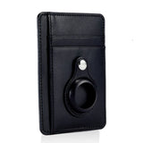 black airtag wallet with white background