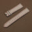 Pair of 1.8mm flat Beige White Alran chèvre leather watch bands showing red perimeter stitch detail