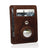 Brown suede leather cardholder with airtag slot on a white background