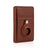 full grain vegetable tanned leather airtag wallet with white background