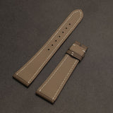 French Haas Zermatt waterproof lining on Etoupe leather watch strap showing clean edge paint