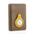 Tan leather cardholder with yellow AirTag holder, sleek minimalist design for everyday carry
