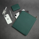 Zipper Clutch Bag - Top Grain Pebble Pattern Cow Leather from China