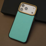 blue France goat skin iphone 17 pro max case