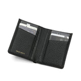 pebble leather men wallet black