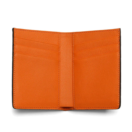 inside view - orange color leather wallet