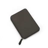 Grey Epsom leather passport wallet on a white background