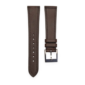 Wholesale Italian Badalassi Carlo Minerva Liscio smooth leather watch strap in dark brown with Haas Zermatt lining   