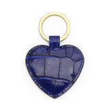Heart Shape Keychain - Italian Calfskin with Crocodile Pattern