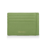 Green cardholder with 'Hiram Beran' branding on a white background