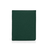 Green pebble leather wallet on a white background