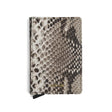 Python skin pop up card holder with brand name on a white background