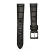Wholesale French HCP genuine alligator watch strap in black with tapered padded profile and Haas Zermatt lining 