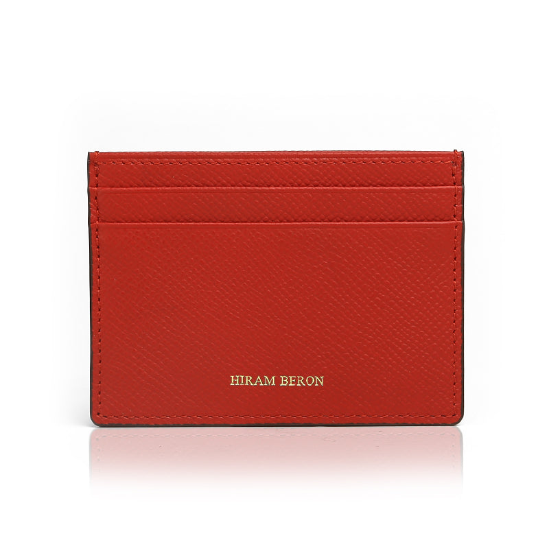 Card Case-Epsom Pattern Top Grain Leather from Italy