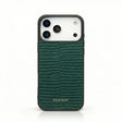 green lizard pattern iphone case with white background