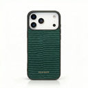 green lizard pattern iphone case with white background