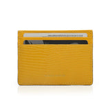 Yellow cardholder with card slots on a white background