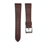 Wholesale Italian Badalassi grained vegetable-tanned leather watch strap in brown with 1.8mm flat profile