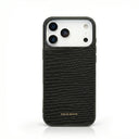 black lizard pattern iphone 17 pro max case with HIRAM BERON brand name on it